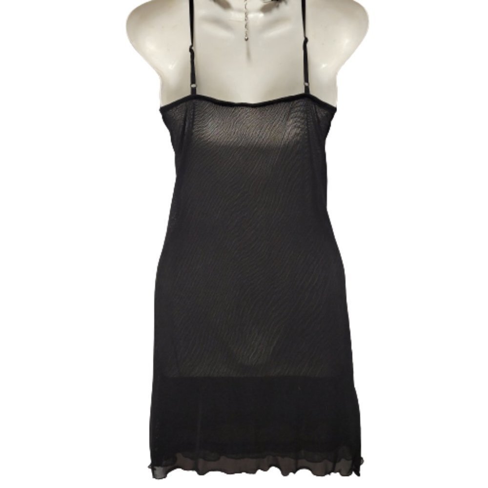 Sexy Dress Sequin Sheer Mini Glitter Silver Black Tunic Dress - Small or Petite - Picture 3 of 10
